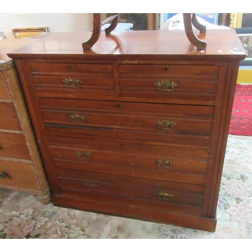 479 - Edwardian straight front chest of two short and three long drawers on a platform base.
(B.P. 21% + V... 