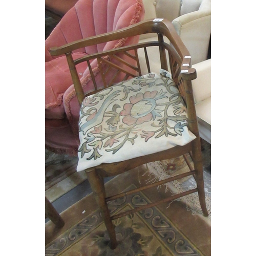 509 - Collection of chairs to include nursing chairs, Edwardian corner chair with rush seat, and a small c... 