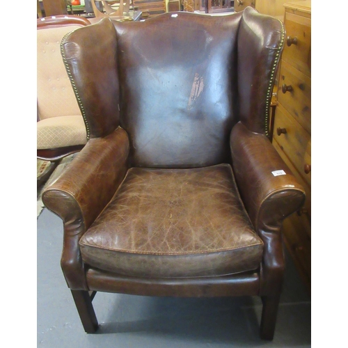 510 - Good quality leather wing armchair.
(B.P. 21% + VAT)