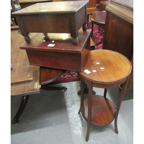 534 - Early 20th century mahogany jardiniere stand of circular form with under tier, on out swept legs, to... 