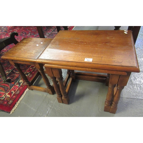 561 - Set of three oak modern nest of tables.
(B.P. 21% + VAT)