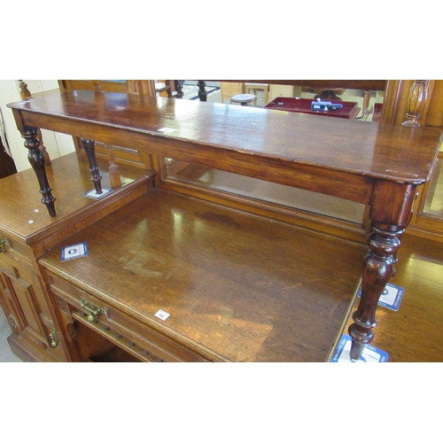 585 - 19th Century mahogany rectangular fender stool on baluster turned legs.  124cm wide approx 
(B.P. 21... 