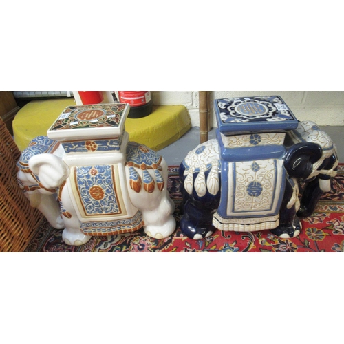 612 - Two similar Indian design ceramic garden seats in the form of elephants. 43cm high approx. (2)
(B.P.... 