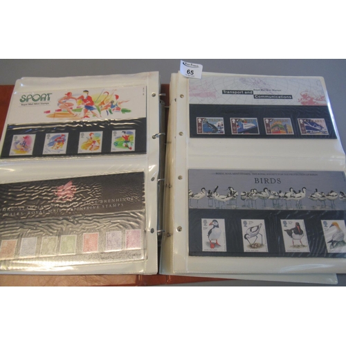 65 - Great Britain collection of stamp presentation packs in album. 1967 - 1993 period commemoratives, re... 