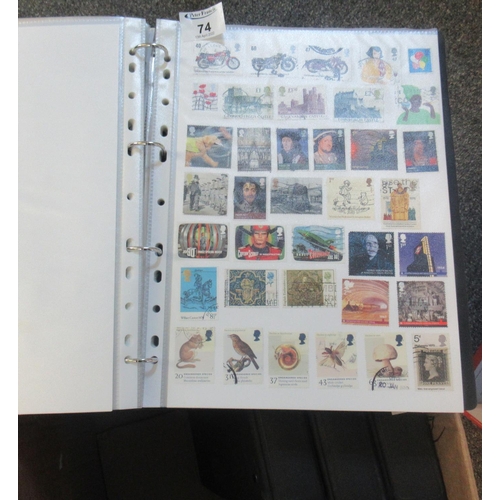 74 - All world collection on pages in four large black binders, Many 100s of stamps, mostly unused.
(B.P.... 