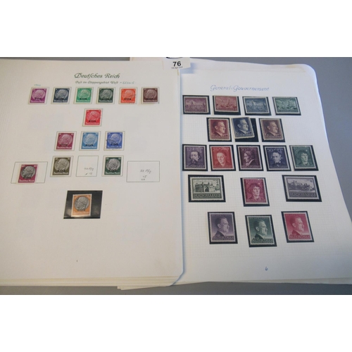 76 - Germany mint and used collection on pages. Mostly general government war time issues with Hitler sta... 