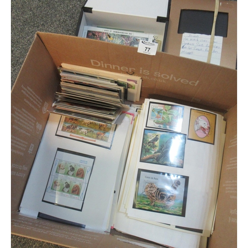 77 - All world selection of Thematics, mostly birds and animals with mini-sheets on pages, and small box ... 