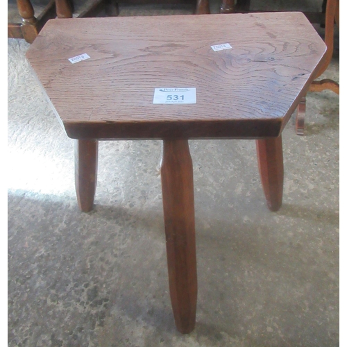 531 - 19th century elm and oak milking stool.
(B.P. 21% + VAT)