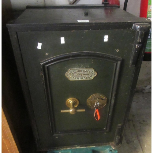 543 - Vintage iron safe by Midland Safe Co. Birmingham.  Together with keys.  48cm wide (B.P. 21% + VAT)