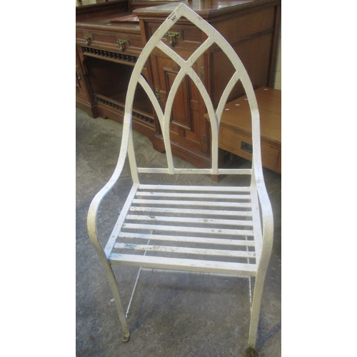 547 - Cast Iron gothic style single Lancet shaped garden seat.  (B.P. 21% + VAT