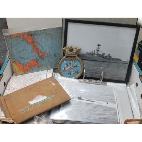 83 - Collection of Naval ephemera to include aerial photographs of naval vessels, some Russian, photograp... 