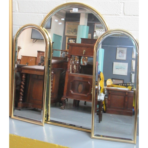 425 - Modern 3 Section Dressing Table Arch Top Mirror.  (B.P. 21% + VAT)