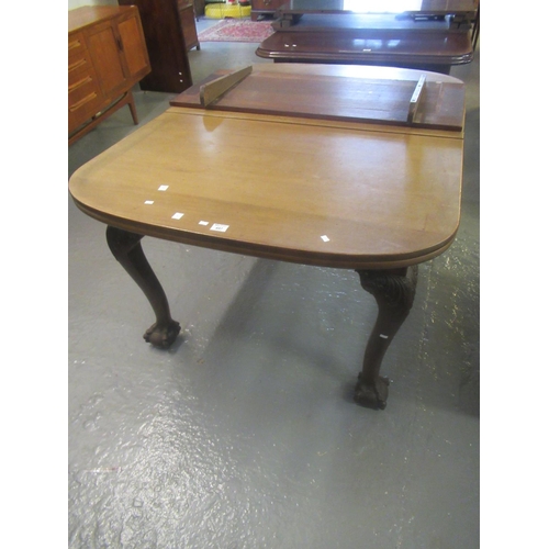 491 - Late Victorian mahogany extending dining table with 2 additional leaves standing on carved cabriole ... 