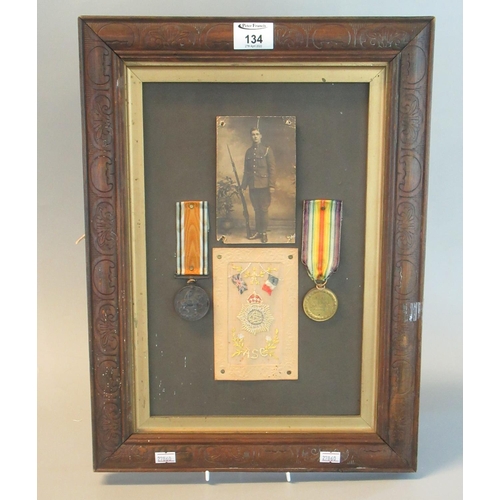 127 - WWI Medal Duo awarded to 12-247728 Driver A Morgan Army Service Corps, War Medal and Victory Medal t... 
