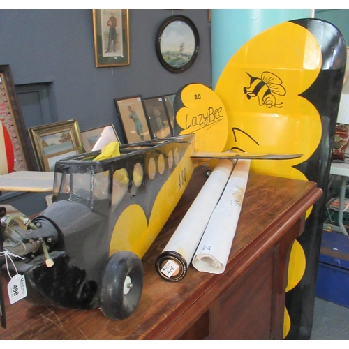 503A - Flying scale model of a 1930's monoplane civil aircraft 'Lazy Bee' with single cylinder petrol engin... 