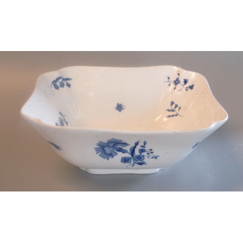 123 - Early 19th century Spode blue and white 'Chantilly Sprig' bowl of square form. Blue printed marks to... 