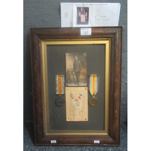 127 - WWI Medal Duo awarded to 12-247728 Driver A Morgan Army Service Corps, War Medal and Victory Medal t... 