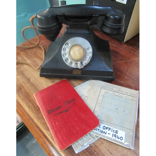 415 - Siemens Brothers London GPO 312 Pyramid Bakelite telephone together with 2 1940 war office edition m... 