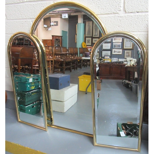 425 - Modern 3 Section Dressing Table Arch Top Mirror.  (B.P. 21% + VAT)