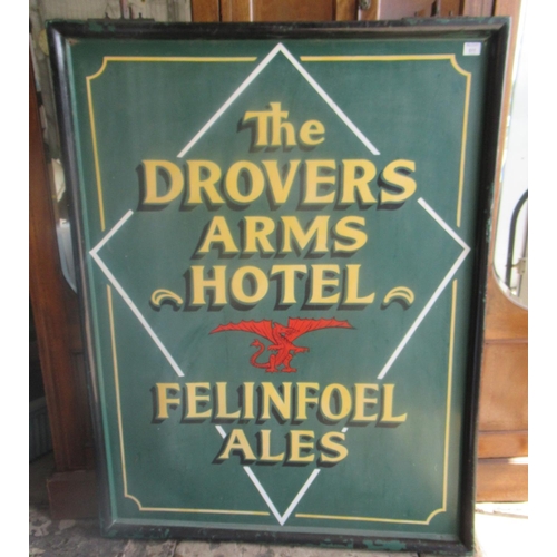 511 - Breweriana/Advertising, The Drovers Arms Hotel, Felinfoel Ales pub sign, in metal frame - hand paint... 