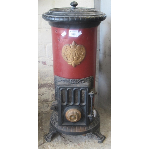 515 - Early 20th century cast iron stove marked 'Godin'.
 (B.P. 21% + VAT)