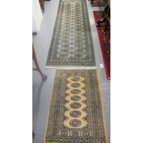 528 - Collection of 3 middle eastern design runners having central medallion designs together with another... 