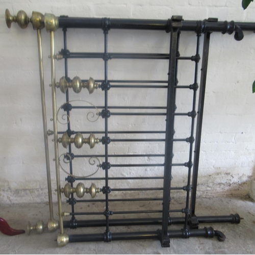 536 - Victorian Bed Ends with Brass Finials.   (B.P. 21% + VAT)