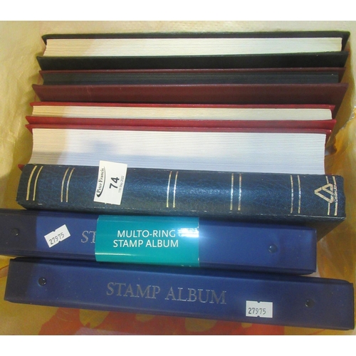 74 - Four good quality stockbooks together with three albums including two with pages (no stamps).    (B.... 