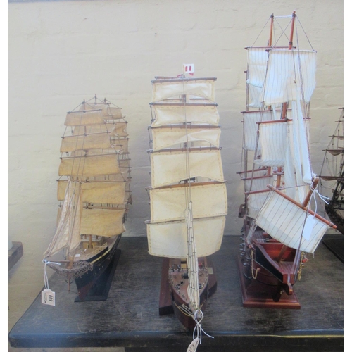 509 - Group of three wooden models of two square rigged Clipper ships and a similar Galleon. (3)
(B.P. 21%... 