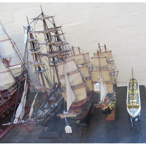 510 - Group of three wooden ship models: three Galleons and a wooden model of The Titanic. (4)
(B.P. 21% +... 