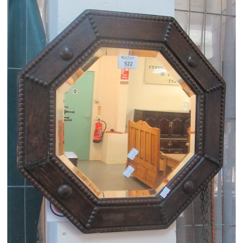 522 - Early 20th century oak framed octagonal bevelled mirror.
(B.P. 21% + VAT)