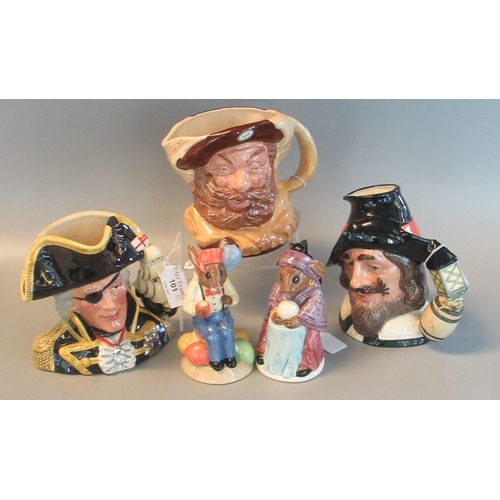 101 - 3 Royal Doulton character jugs to include: Falstaff, Character Jug of the Year Vice Admiral Lord Nel... 