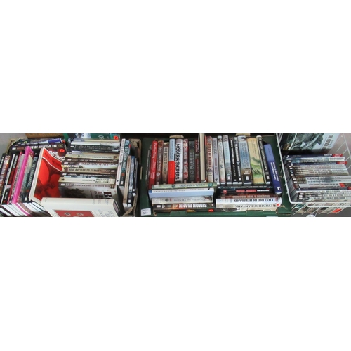 390 - Three boxes of books, various, mainly war books to include: 'British Battles and Medals' by Major LL... 