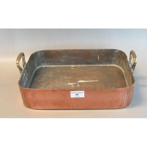 68 - 19th century copper and brass two handled roasting tray.
(B.P. 21% + VAT)