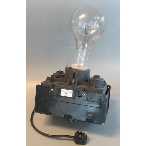 78 - Unusual hanging lamp or light fitting, with over sized bulb and rocking mechanism.
(B.P. 21% + VAT)