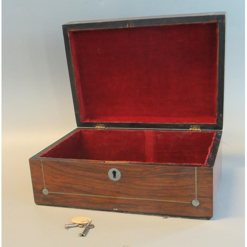 81 - 19th century rosewood and mother of pearl inlaid ladies work box.
(B.P. 21% + VAT)