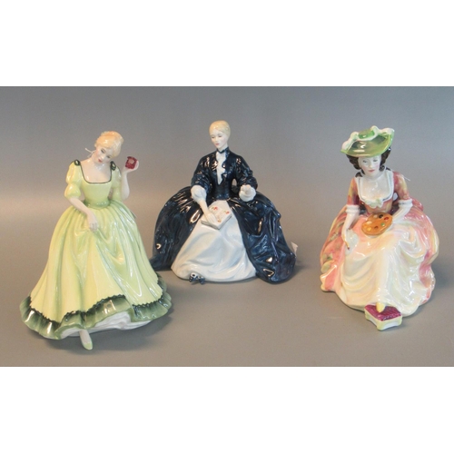 94 - 3 Royal Doulton bone china figures, to include: 'Laurianne', 'Paula' and 'Kathleen'.  (3)  (B.P. 21%... 