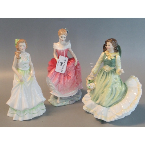 96 - 3 Royal Douton bone china figurines, to include: 'April', 'Summer's Day' and 'Anita' (3)  (B.P. 21% ... 