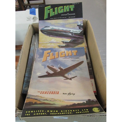 424 - Box of vintage aeronautical magazines; 'Flight and Aircraft Engineer' dating from the 1940's, 'The A... 