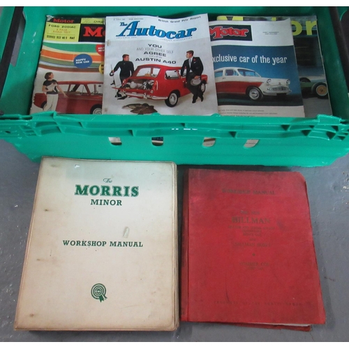 430 - Box containing 'The Motor Magazine' 1950s and '60s including The Morris Minor and the New Hillman an... 