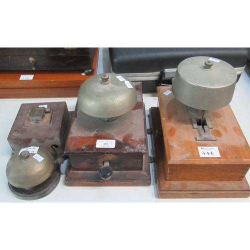 448 - 3 electrical alarm or sounding bells (3)   (B.P. 21% + VAT)