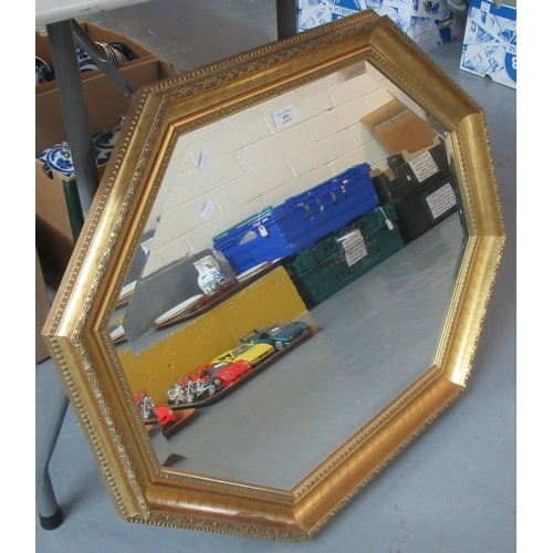 454 - Modern, gilt framed, bevel plate octagonal mirror.  77x63cm approx.  (B.P. 21% + VAT)