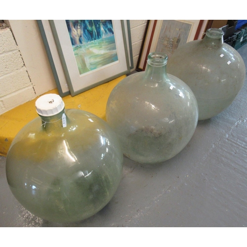 458 - 3 vintage glass Carboys.  (B.P. 21% + VAT)