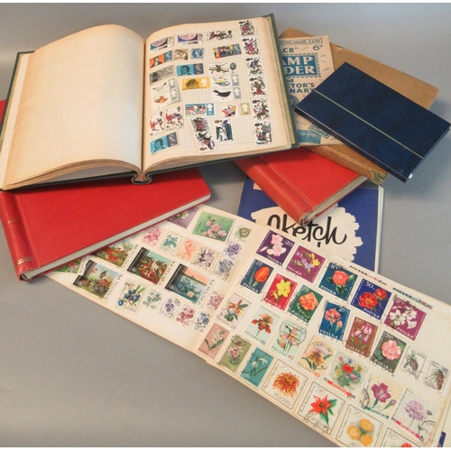 65 - All world selection of stamps in old albums and two sketch pads, 100's of stamps (B.P. 21% + VAT)