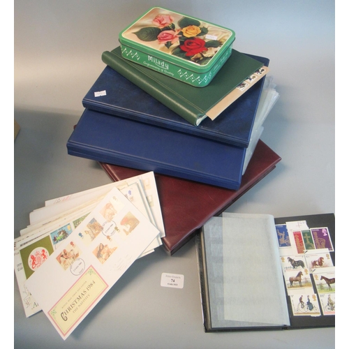 74 - Great Britain collection of First Day Covers in album, two files and plastic packets plus mint sets ... 