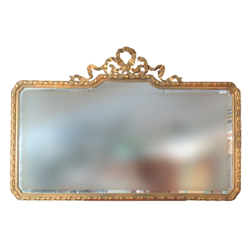 139 - Modern gilt framed mirror of rectangular form having ribbon mount.  139x92cm approx.   (B.P. 21% + V... 