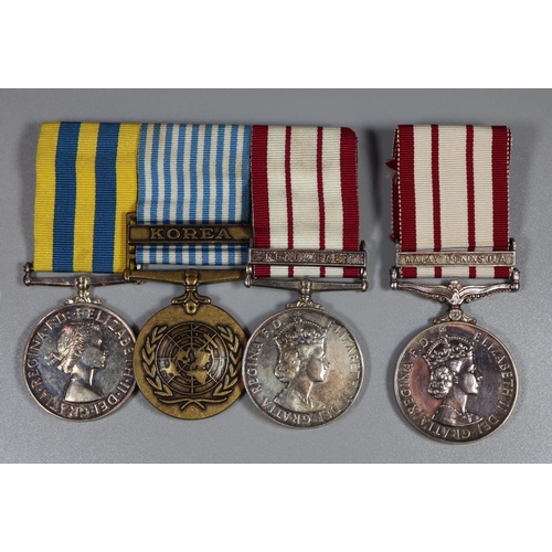 180 - Queen Elizabeth II medal group comprising Korea medal, UN Korea medal, two Naval General Service med... 