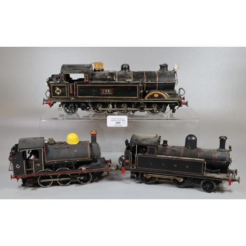 189 - Three kit built O gauge three rail electric locomotives, to include: LNWR 240 tank locomotive, Briti... 