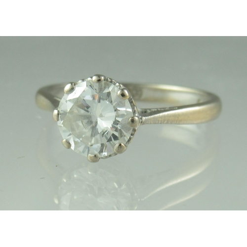 226 - A Diamond solitaire ring.  The brilliant cut diamond an estimated 1.33cts and secured in an 8 claw s... 