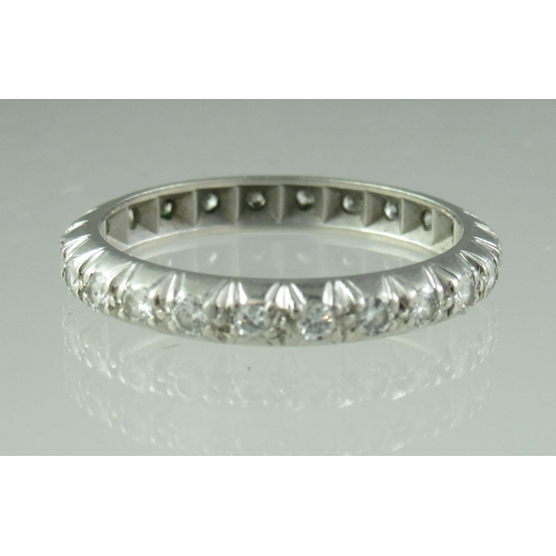 229 - A diamond full eternity ring.  Ring size O.  Approx weight 3.7 grams.
 (B.P. 21% + VAT)